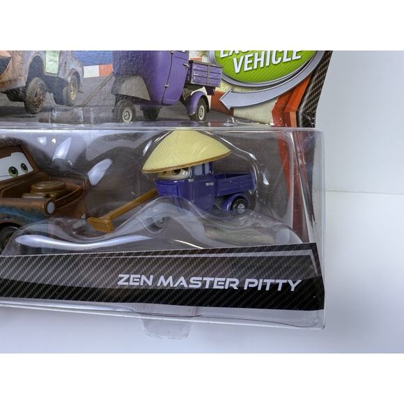 NIB Disney Pixar Cars 2 Race Team Mater & Zen Master Pitty 1:55 Diecast Car Set - Picture 3 of 8
